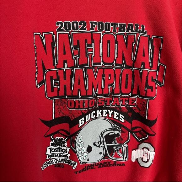 Vintage Ohio State Buckeyes 2002 National Champions Tostito Bowl Sweatshirt - Picture 2 of 11